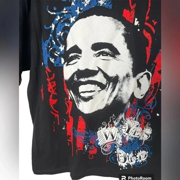 New T-Shirt Unisex Size Large Democrat Obama “Yes We Did” in black - Picture 3 of 4
